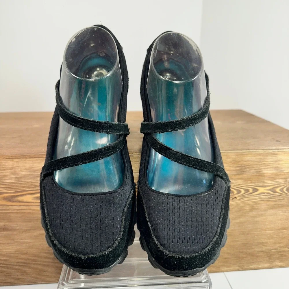 Skechers EZ Flex 2 Mary Jane Flats Womens 8 Black Sneakerina Comfort Balletcore